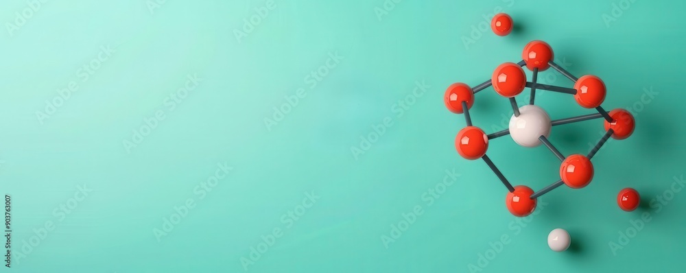 Atomic model, scientific analysis, flat design illustration Atomic model, scientific analysis, flat design illustration