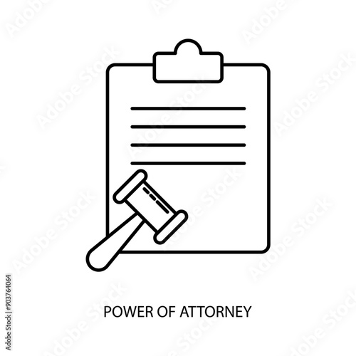 power of attorney concept line icon. Simple element illustration. power of attorney concept outline symbol design.