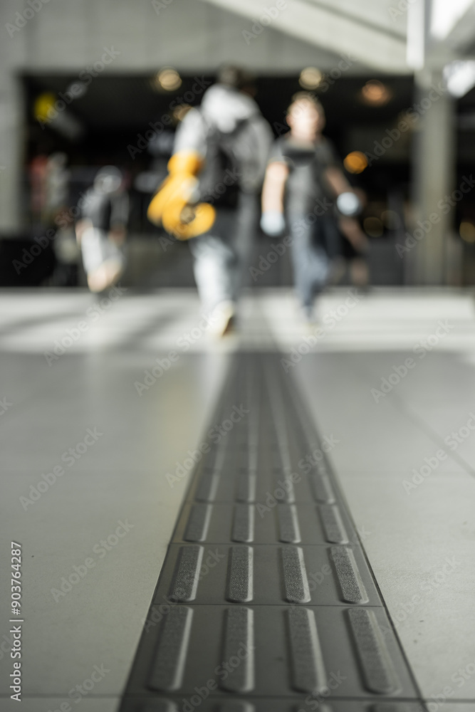 Path for the blind - road markings, airports and train stations - infrastructure for the disabled - route indication