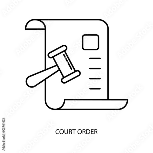 court order concept line icon. Simple element illustration. court order concept outline symbol design.