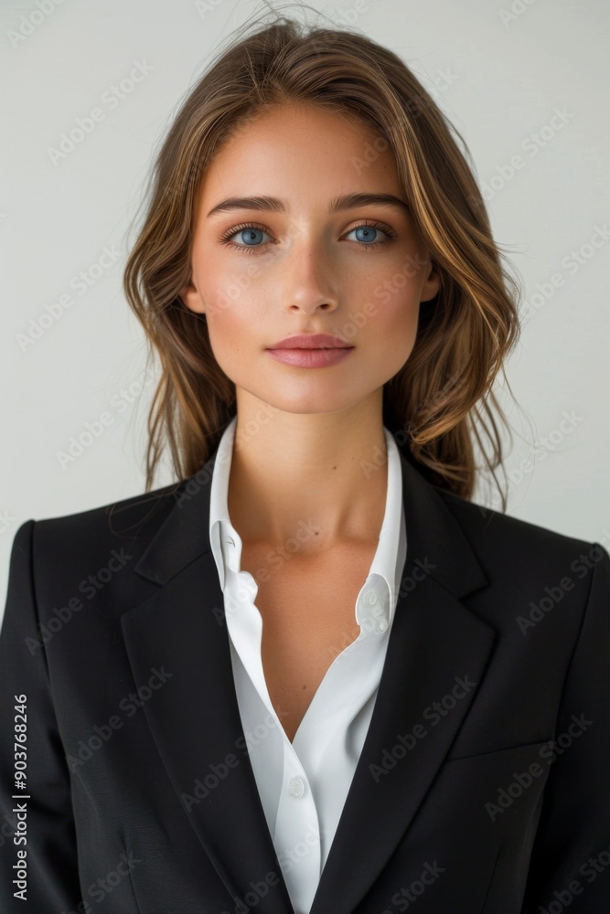 A businesswoman wearing formal suit isolated created with Generative AI A businesswoman wearing formal suit isolated created with Generative AI