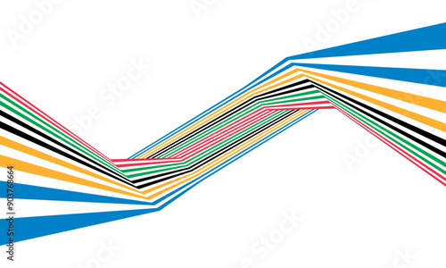 Colorful Olympic Games background or banner. Olympic modern lines with 5 correct colors.