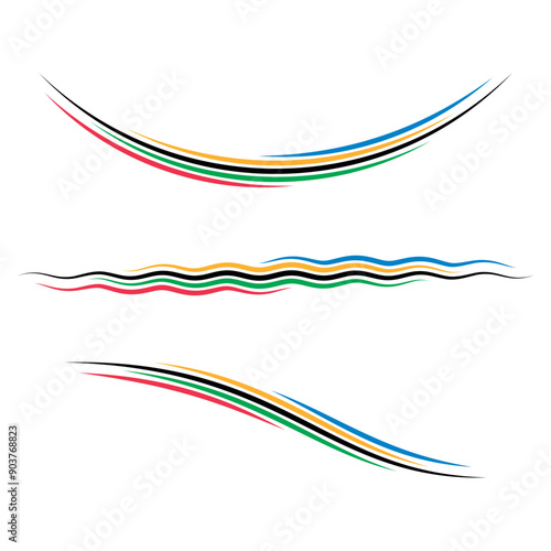 Colorful Olympic Games background or banner. Olympic modern lines with 5 correct colors.