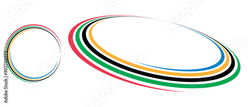Colorful Olympic Games background or banner. Olympic modern lines with 5 correct colors.