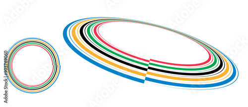Colorful Olympic Games background or banner. Olympic modern lines with 5 correct colors.