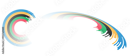 Colorful Olympic Games background or banner. Olympic modern lines with 5 correct colors.