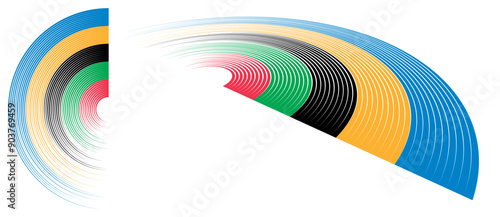 Colorful Olympic Games background or banner. Olympic modern lines with 5 correct colors.