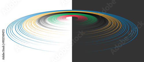 Colorful Olympic Games background or banner. Olympic modern lines with 5 correct colors.
