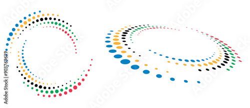 Colorful Olympic Games background or banner. Olympic modern halftone dots with 5 correct colors.