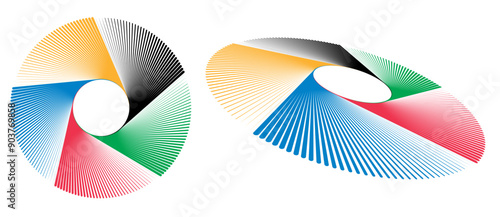 Colorful Olympic Games background or banner. Olympic modern lines with 5 correct colors.