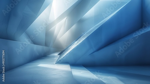 Modern architecture with a minimalist design, featuring geometric shapes and light.