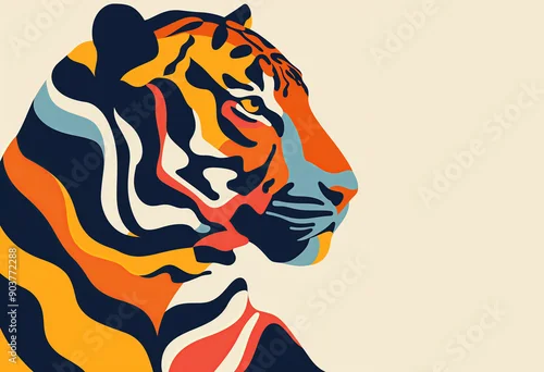 Fototapeta na wymiar Sleek Tiger and Zebra Print: Bold Lines and Elegant Curves