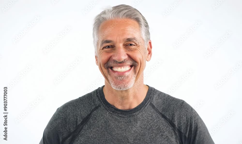 Portrait of a happy senior man smiling at the camera over white background Portrait of a happy senior man smiling at the camera over white background