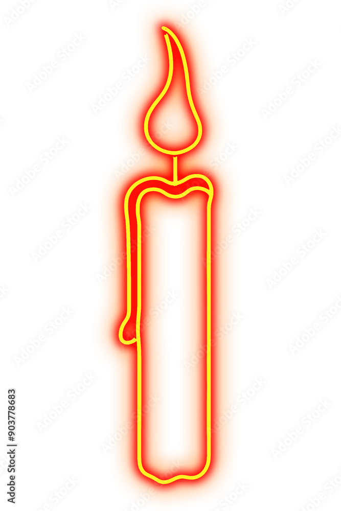 Glowing yellow neon Halloween candle icon
Glowing yellow neon Halloween candle icon