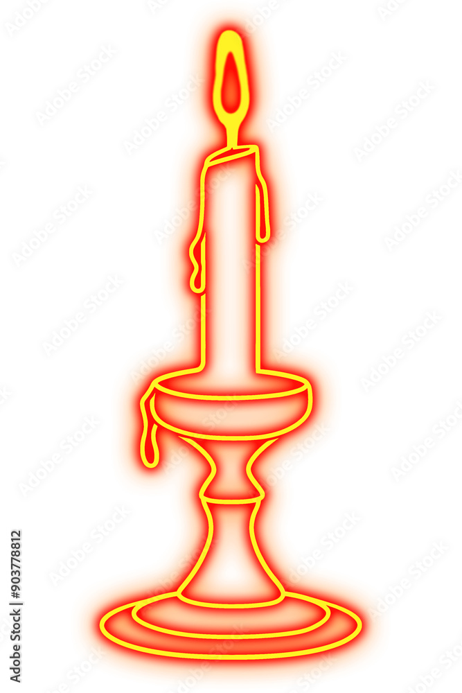 Glowing yellow neon Halloween candle icon
Glowing yellow neon Halloween candle icon
