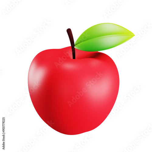 red apple 3d illustration