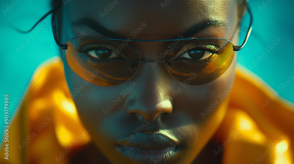 close up of athlete's face with a resolute gaze, capturing determination and focus close up of athlete's face with a resolute gaze, capturing determination and focus