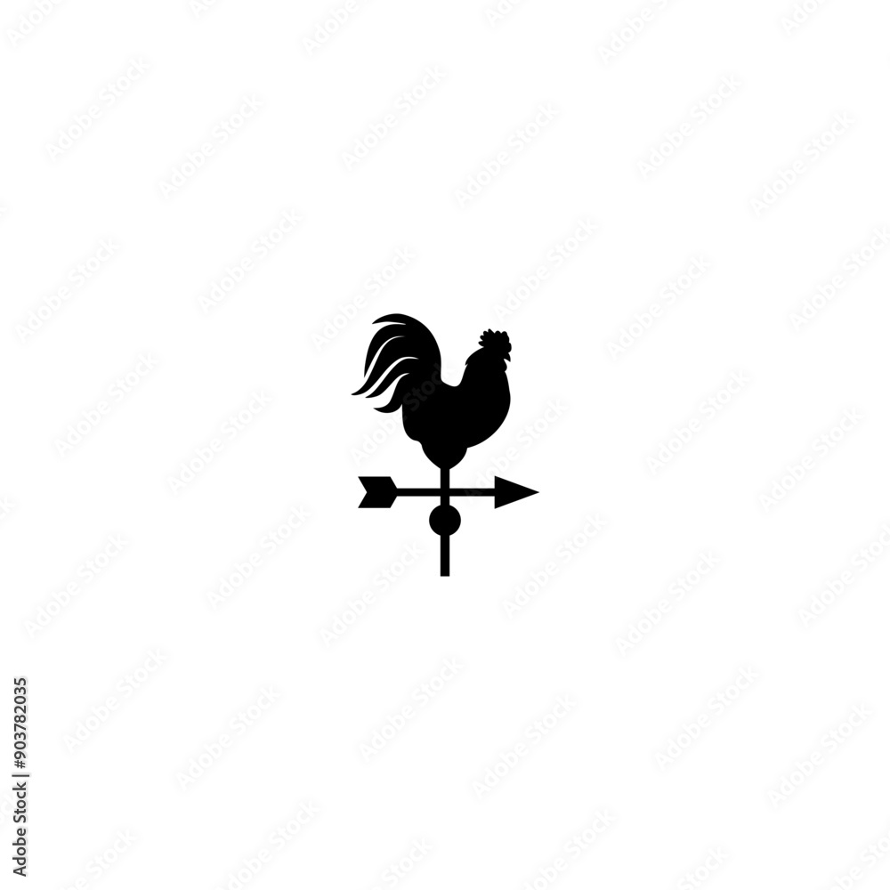 Rooster is weather vane icon isolated on white background Rooster is weather vane icon isolated on white background