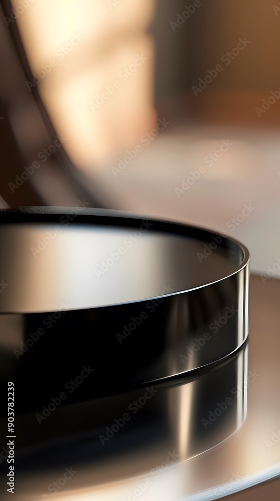 empty table with close up product display podium empty table with close up product display podium