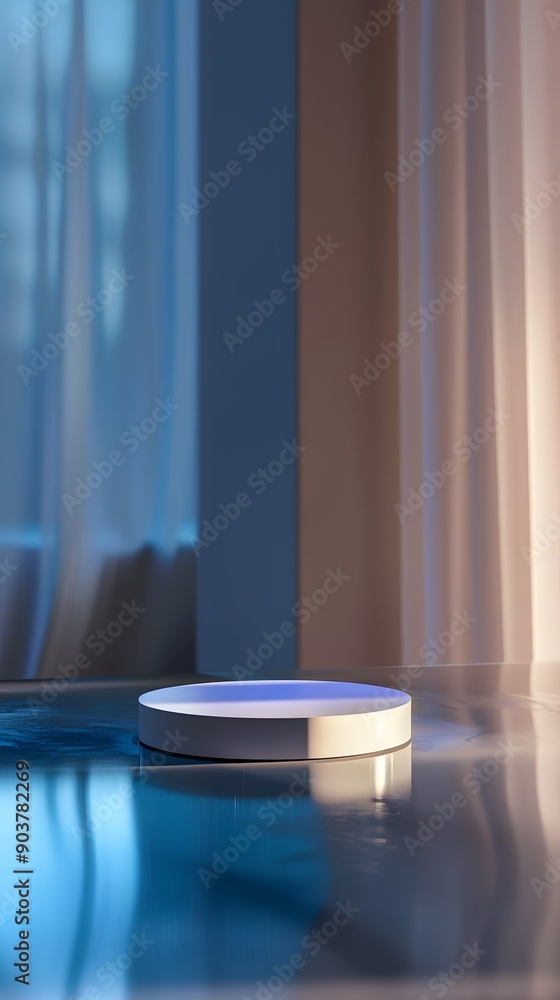 empty table with close up product display podium empty table with close up product display podium