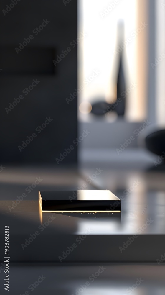 Obraz premium empty table with close up product display podium