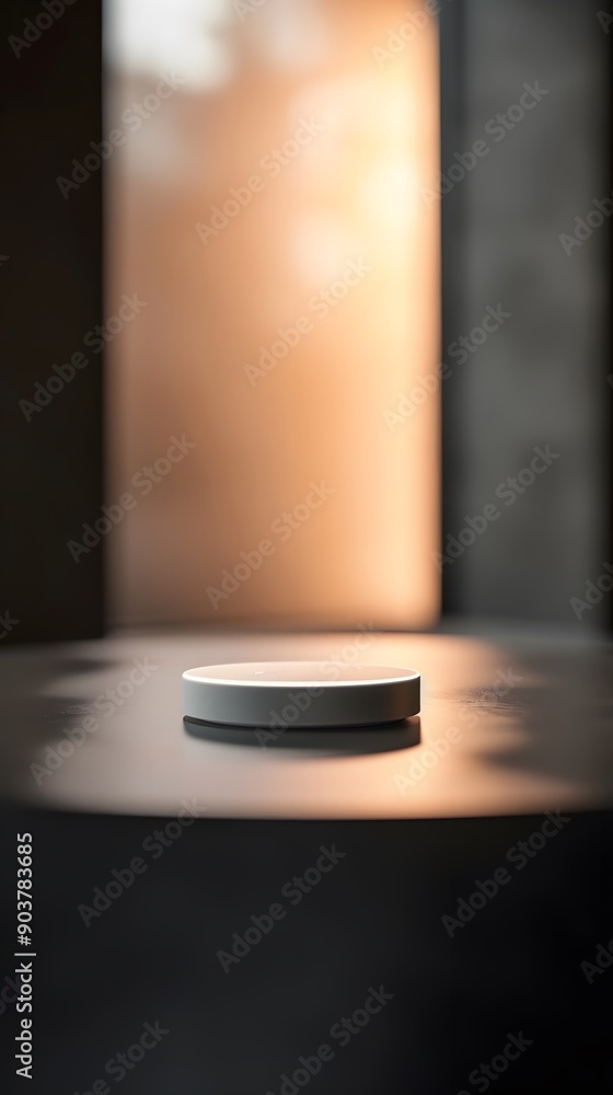 empty table with close up product display podium empty table with close up product display podium