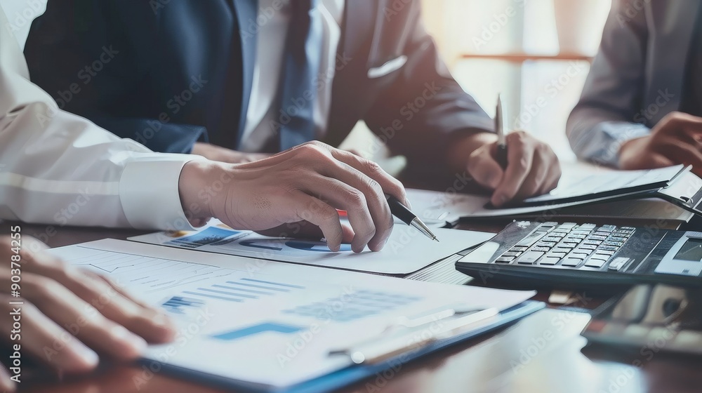 Entrepreneur applying for a business loan, meeting with a bank representative Entrepreneur applying for a business loan, meeting with a bank representative