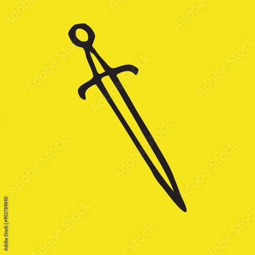 Hand drawing of stiletto dagger