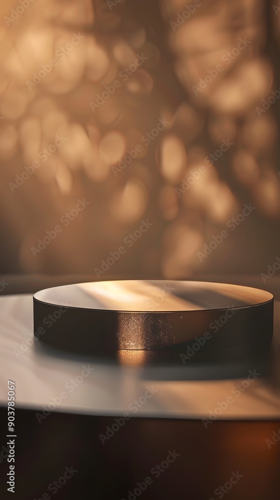 empty table with close up product display podium empty table with close up product display podium