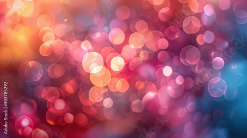 horizontal colorful glowing defocused blurred abstract background, bokeh and flares