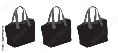 reusable eco-friendly cotton shopping bags isolated.