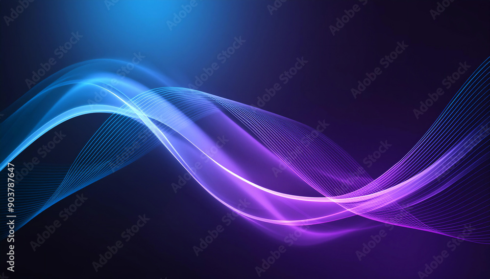 Abstract Blue And Purple Waves On Dark Background Abstract Blue And Purple Waves On Dark Background
