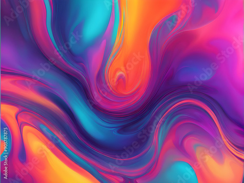 Abstract liquid background. Gradient mesh. Effect bright color blend. Blurred fluid colorful mix.