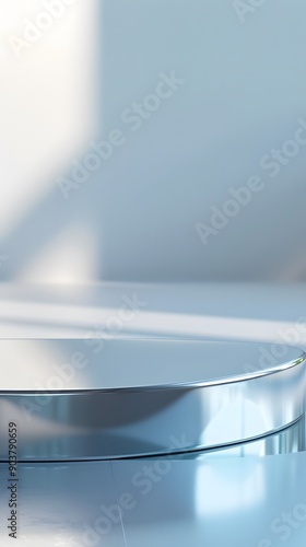 interior with light close up product display podium