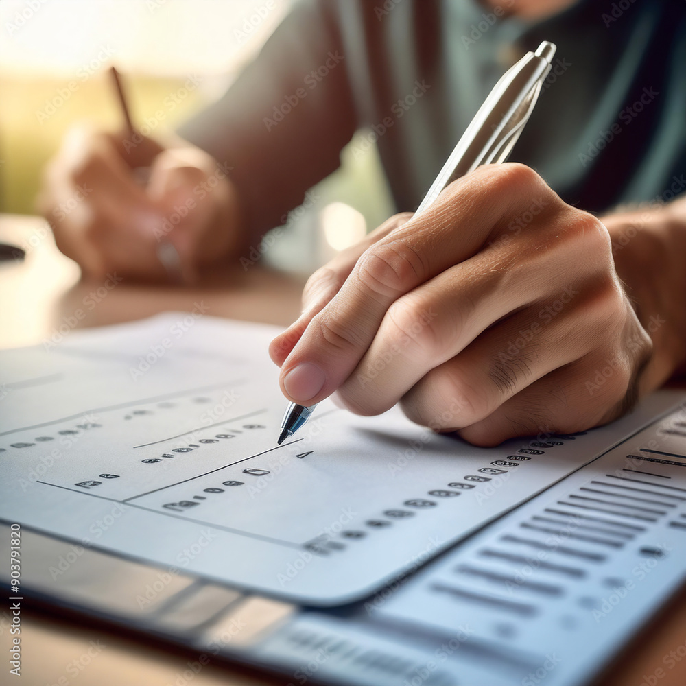 Survey form with questions and responses, representing data collection, analysis, and feedback. Perfect for topics related to research, market analysis, and customer feedback. Survey form with questions and responses, representing data collection, analysis, and feedback. Perfect for topics related to research, market analysis, and customer feedback.