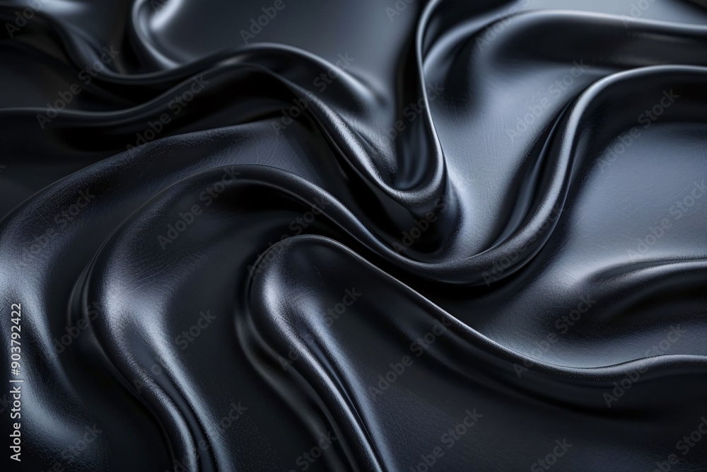 Obraz premium Black Satin Fabric Texture
