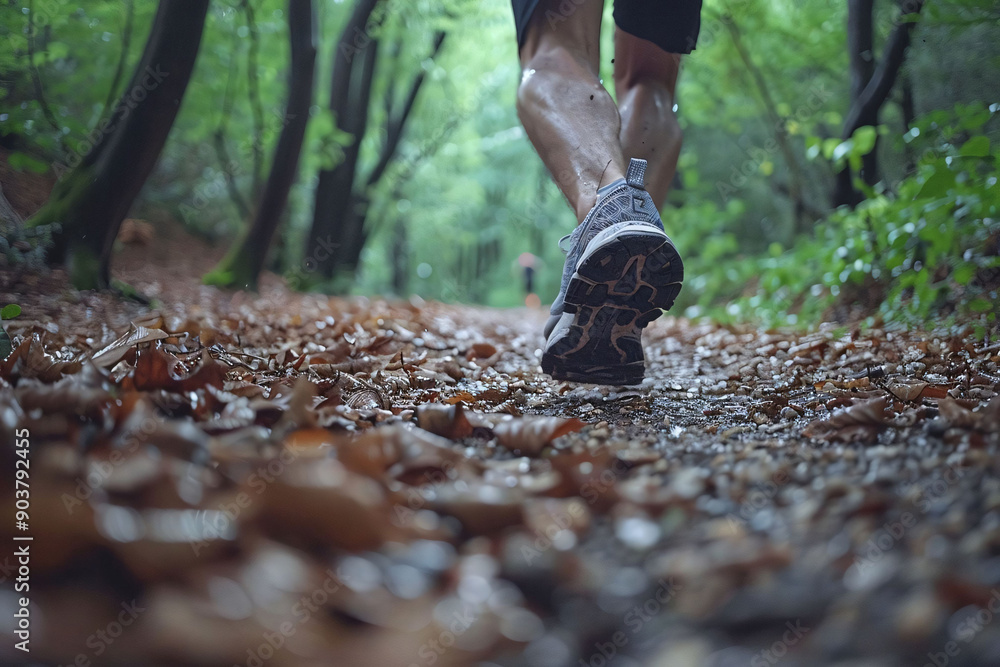 Running on a Leaf-Covered Trail