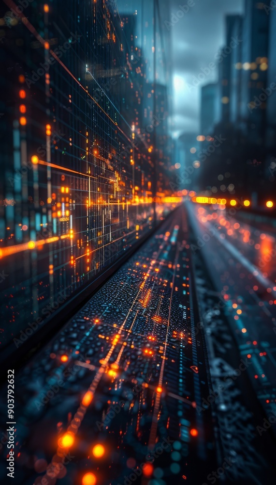 Naklejka premium Abstract financial graph representing Bitcoin Halving.