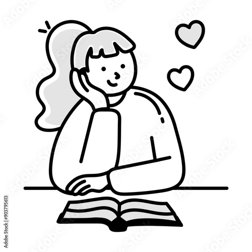 A novel lover sketchy style icon 

