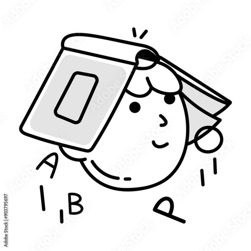 A memorizing hand drawn style icon 

