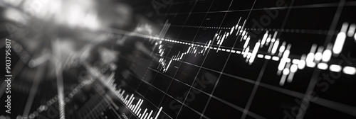 Stock Market Graph in Black and White