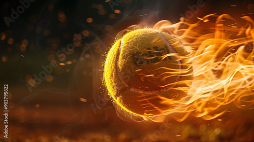 Tennis Ball in Flames