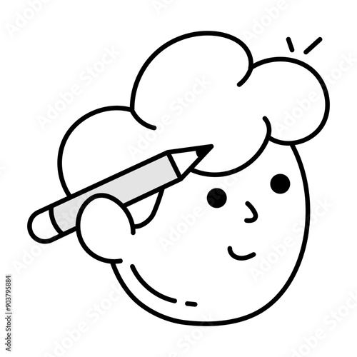 A student icon designed in doodle style 

