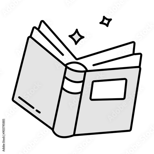 A textbook hand drawn style icon 

