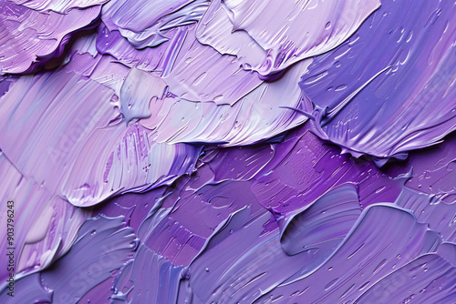 Abstract Purple Paint Strokes on Canvas