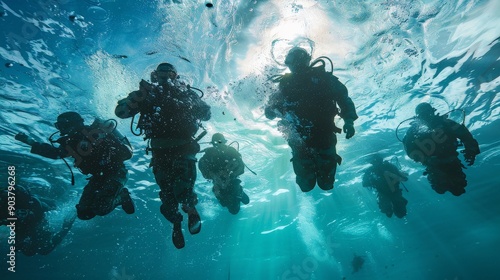 Wallpaper Mural An underwater shot of naval soldiers during a training exercise Torontodigital.ca