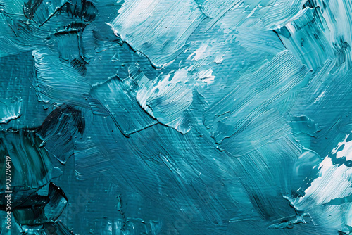 Textured Abstract Turquoise Paint Strokes