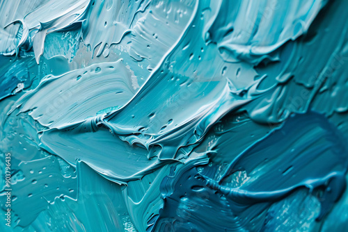Detailed Turquoise Abstract Paint Texture
