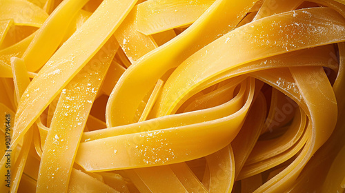 Close-up of Uncooked Fettuccine Pasta