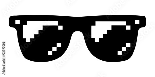 Silhouette spuare pixel sunglass vector illustration photo